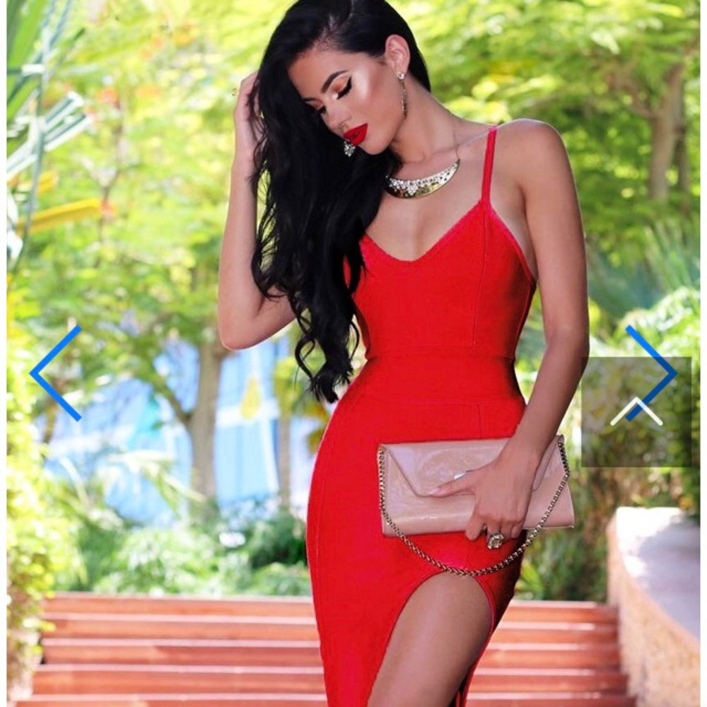 Bandage red dress